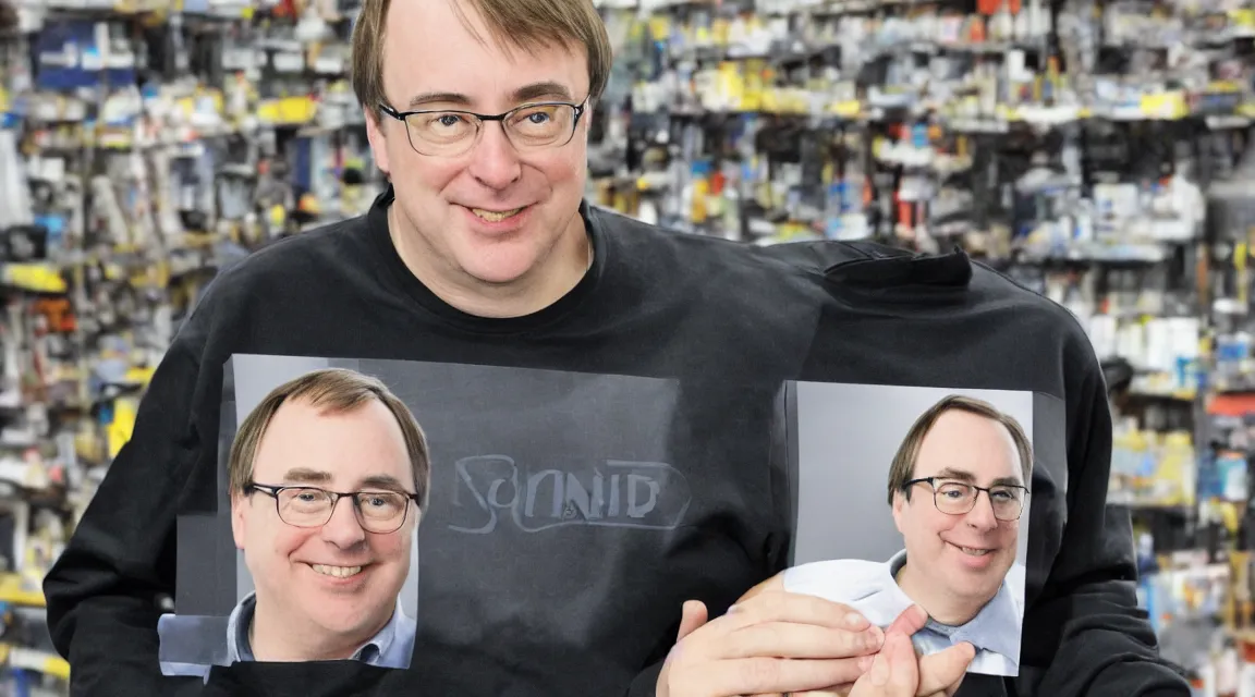 Image similar to vinil scale figure of Linus Torvalds, photo product