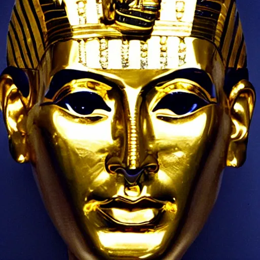 Image similar to ( steve jobs ) gold king tut mask