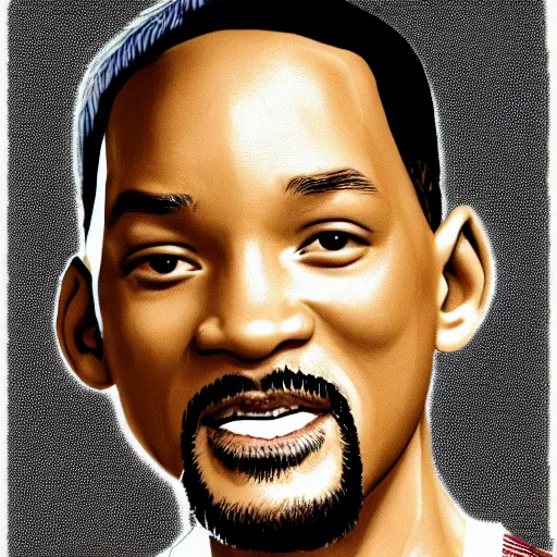 Image similar to will smith portrait, by ken sugimori