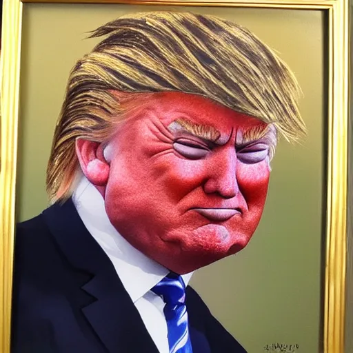 Prompt: japanese donald trump oil painting