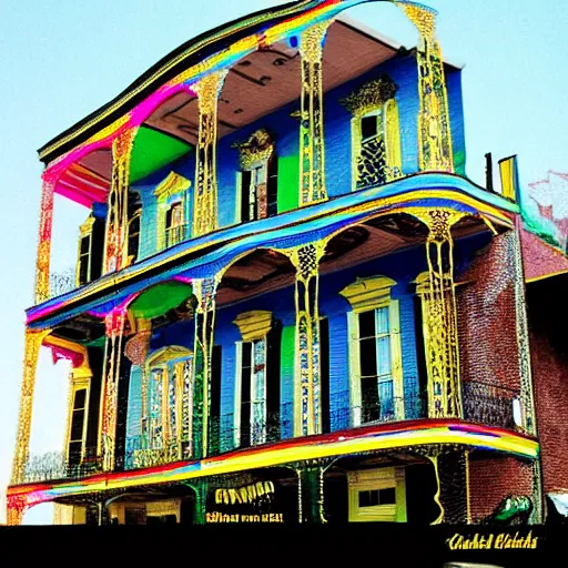 Prompt: the good god zeus in a marvelous and appropriate tuxedo standing in new orleans ; technicolor radioactive wax nanodetailed vinyl architecture