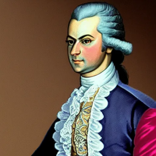 Prompt: Wolfgang Amadeus Mozart on the cover of GTA Vice City