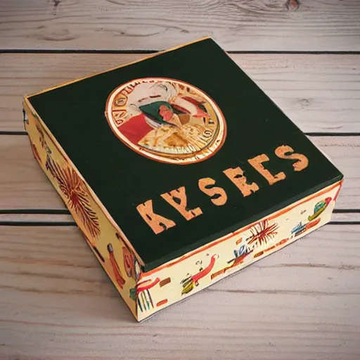 Image similar to vintage craft paper gift box for men, old school, wes anderson style