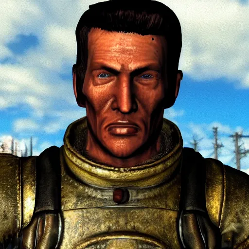 Image similar to fallout 4 character but rendered in n 6 4 graphics.