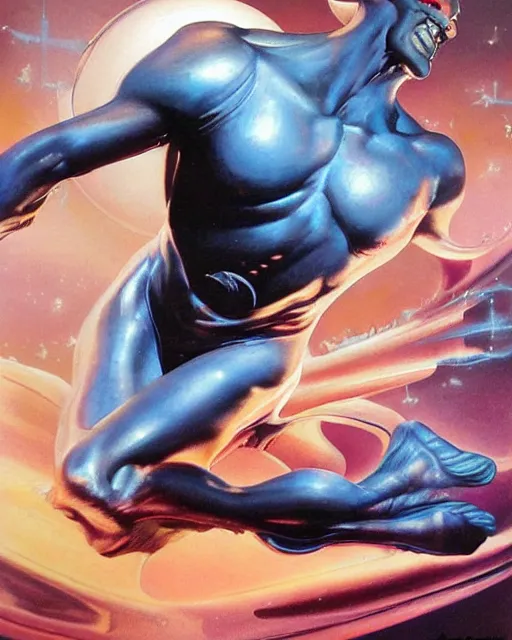 Image similar to silver surfer by peter andrew jones, hyper detailed