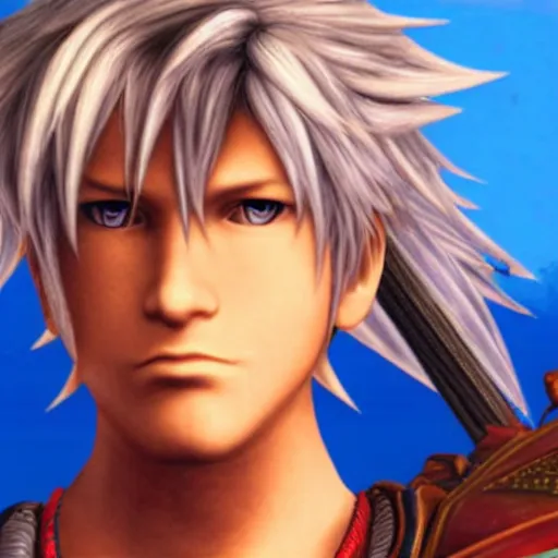 Image similar to Tidus from Final Fantasy X played by Guy Fieri