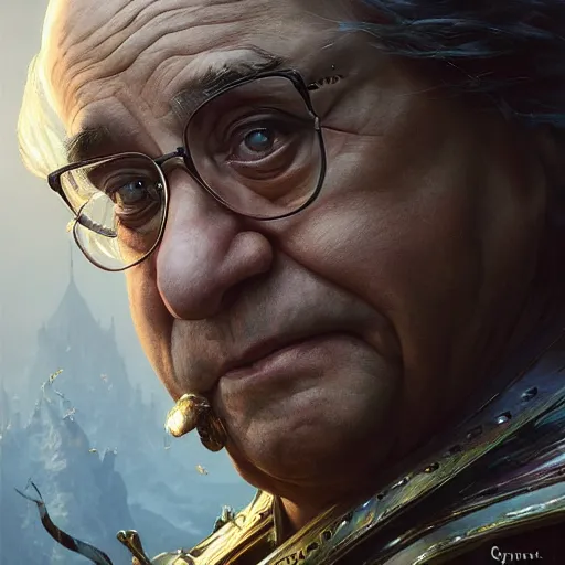 Prompt: Highly detailed portrait of danny devito as a knight, unreal engine, fantasy art by Greg Rutkowski, Loish, Rhads, ferdinand knab, Makoto Shinkai and Lois van baarle, ilya kuvshinov, rossdraws, Tom Bagshaw, alphonse mucha, global illumination, radiant light, detailed and intricate environment