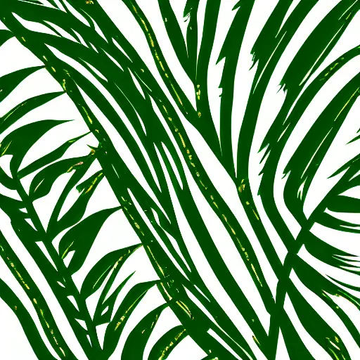 Image similar to gold emerald palm leaves vector. svg, 8 k ultra resolution