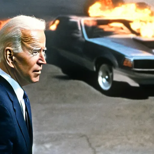 Prompt: joe biden in the terminator executing donald trump, cinematic, establishing shot, extremly high detail, photorealistic, cinematic lighting, style by James Gurney