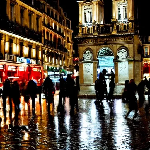 Prompt: Paris at night under the rain