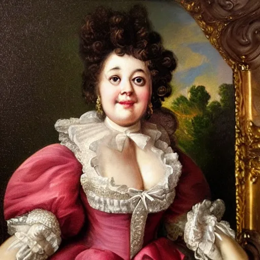 Image similar to rococo portrait of a muppet.