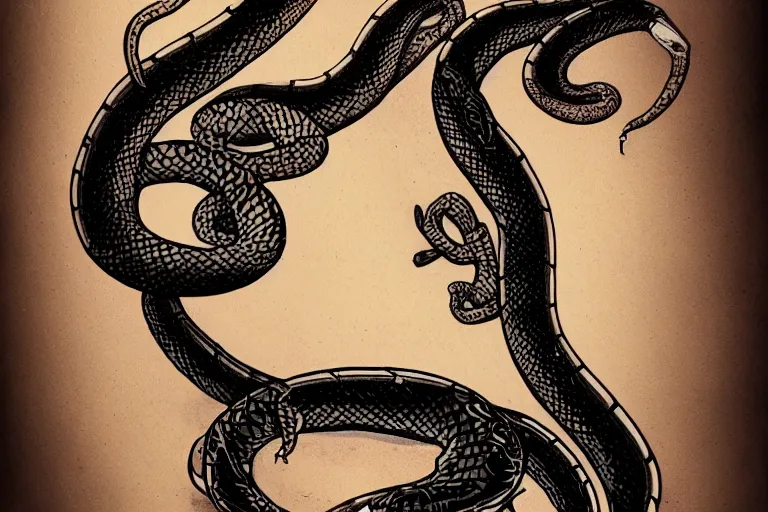 Stock Art Drawing Of A Black Mamba Inkart