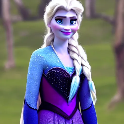 Prompt: elsa from frozen struggling with climate change