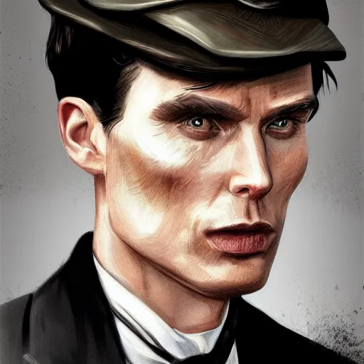 Image similar to a portrait of cillian murphy as tommy shelby, atlantis background, highly detailed, realistic face, digital art, epic, fantasy, in the style of Benjamin Springer, sharp, artstation