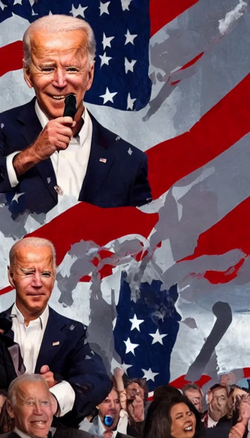 Image similar to joe biden punching wall, cinema still