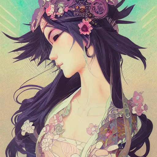 Image similar to emo japanesque electric girl gumi anime style, hyper detailed, illustration, digital painting, art by artgerm and greg rutkowski and alphonse mucha, high delicate defined details, anime stylized, highly detailed, realistic, sharp focus, styled by rhads