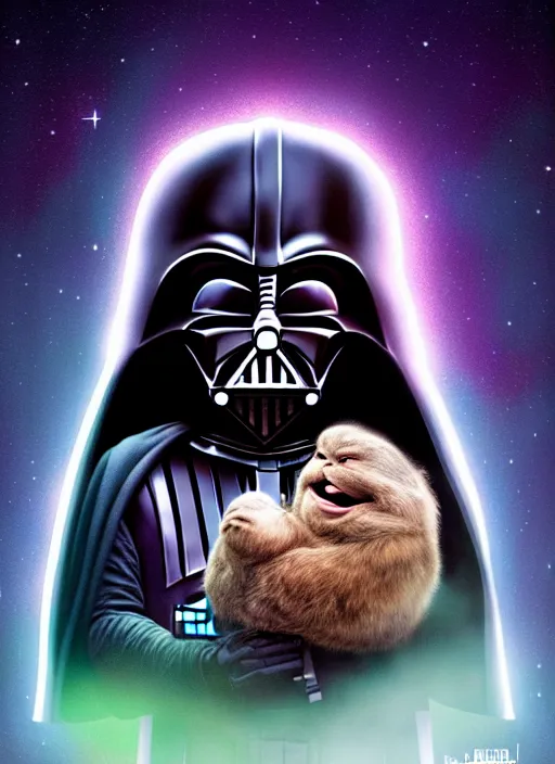 Prompt: hyper realistic, highly detailed surreal vfx portrait of an adorable happy big chungus in star wars, as darth vader, analogous colors, stephen bliss, unreal engine, greg rutkowski, loish, rhads, beeple, makoto shinkai and lois van baarle, ilya kuvshinov,