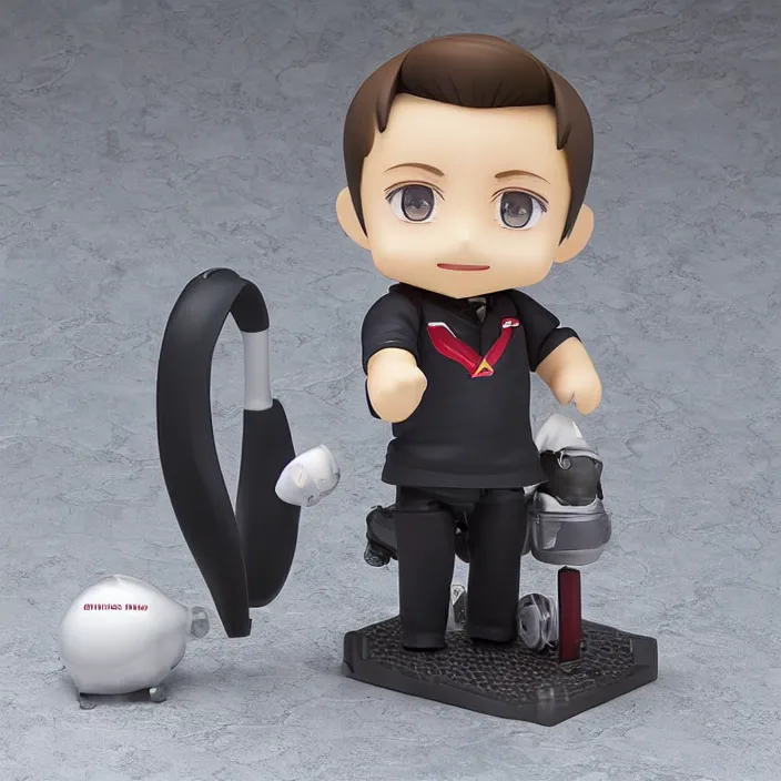 Image similar to a anime nendoroid of elon musk, car tesla 3, figurine, product photo, detailed