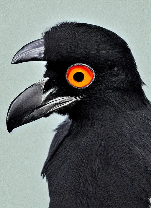 Prompt: a portrait of a humanoid crow, digital art