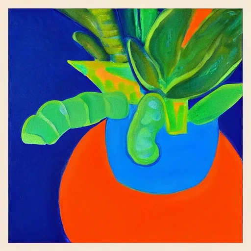 Prompt: “an orange, surrounded by succulents, painted in the style of Matisse”