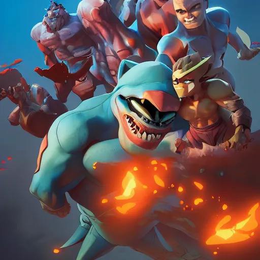 Image similar to hero world street sharks, behance hd by jesper ejsing, by rhads, makoto shinkai and lois van baarle, ilya kuvshinov, rossdraws global illumination