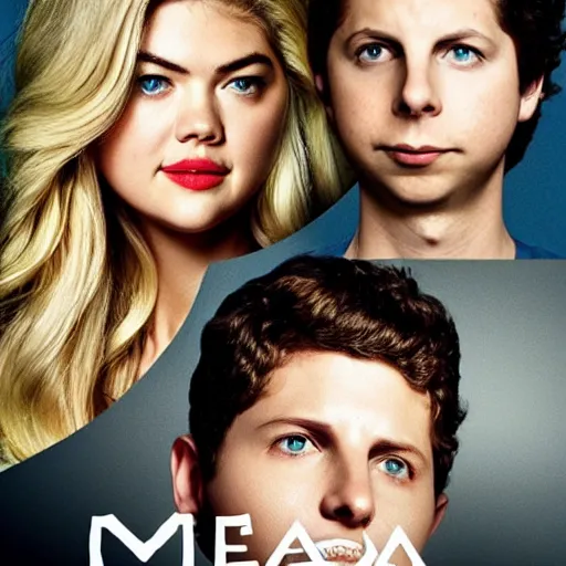 Prompt: Poster for new movie starring Kate Upton and Michael Cera