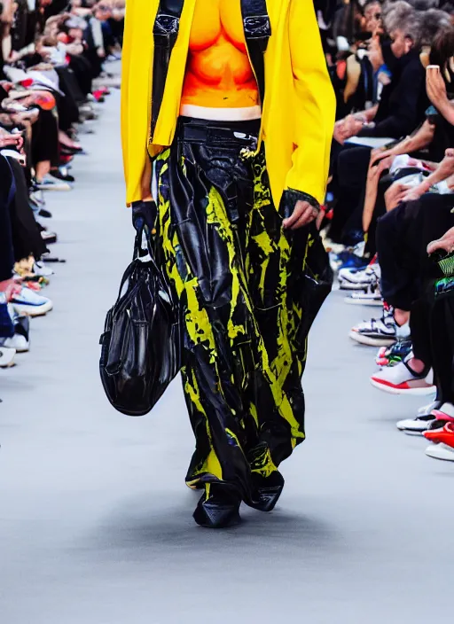 Image similar to hyperrealistic and heavy detailed balenciaga runway show of hulk hogan, leica sl 2 5 0 mm, vivid color, high quality, high textured, real life