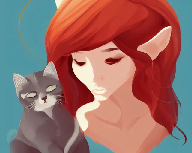 Image similar to my favorite cat, a simple vector based illustration, by ross tran, artgerm