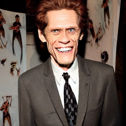 Image similar to william dafoe as an anthropomorphic singing rat