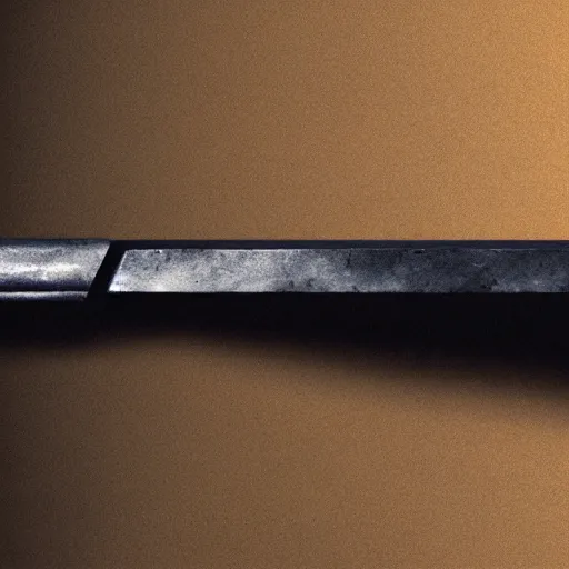 Image similar to a black sword, on a blank background. diagonal composition ( concept art, museum picture )