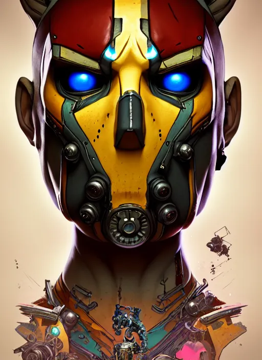 Image similar to symmetry!! portrait of borderlands 3 psycho, intricate, elegant, highly detailed, digital painting, artstation, concept art, smooth, sharp focus, illustration, art by artgerm and greg rutkowski and alphonse mucha, 8 k