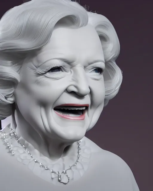 Prompt: A sculpture of Betty White by michelangelo, marble, volumetric lighting, Unreal Engine 5, Photorealistic