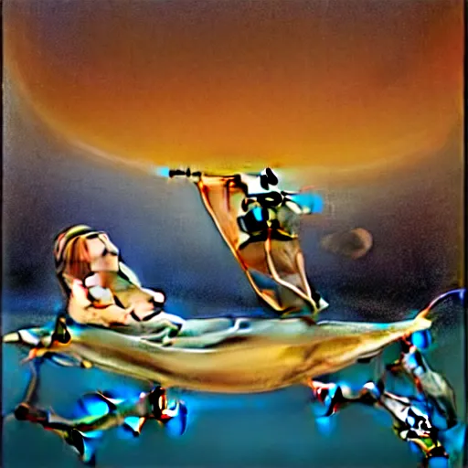 Image similar to sharks in the persistence of memory of salvador dali