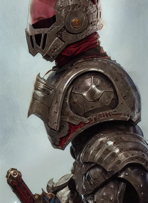 Image similar to the doomslayer as a realistic fantasy d & d knight, closeup portrait art by donato giancola and greg rutkowski, realistic face, digital art, trending on artstation, margins on top
