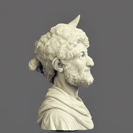 Image similar to marble bust from the devil, satan, demon