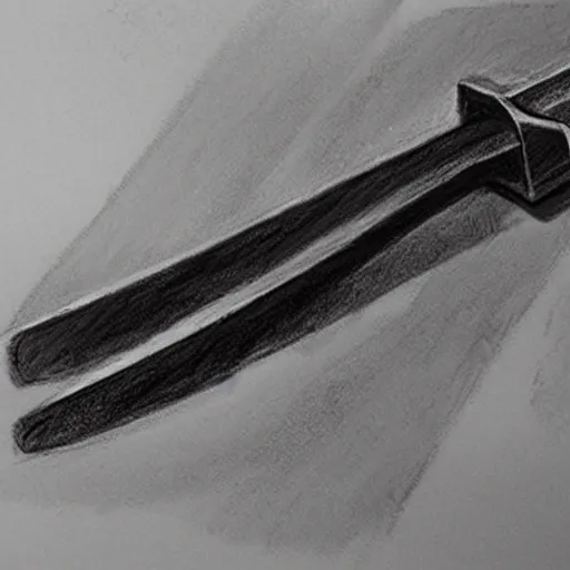 Prompt: a charcoal sketch of a sword