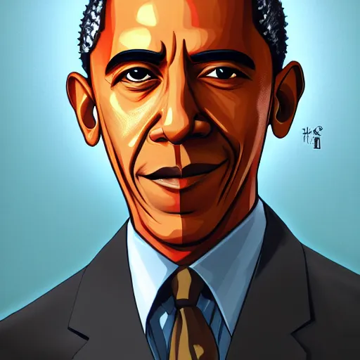 Prompt: portrait of obama as gus fring, anime fantasy illustration by tomoyuki yamasaki, kyoto studio, madhouse, ufotable, trending on artstation