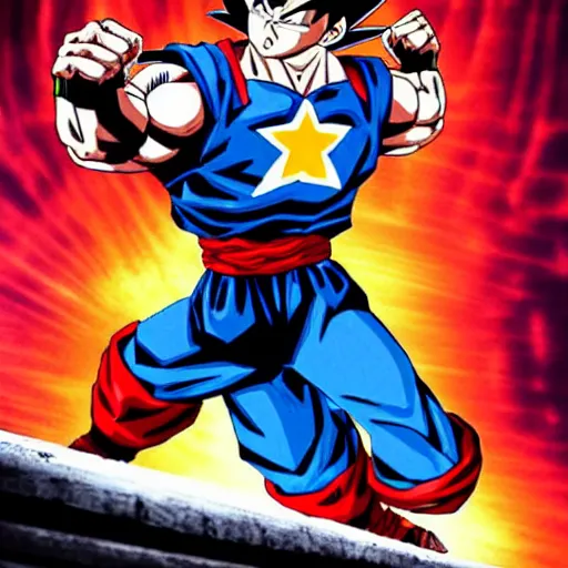 Goku Super Saiyan blue Capmarvel - Illustrations ART street