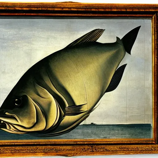 Image similar to painting of a big fish, by Caravaggio