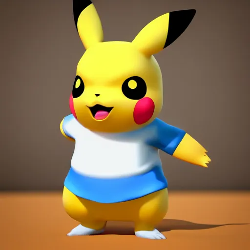 Image similar to 3 d render of pikachu, disney luca style, 8 k