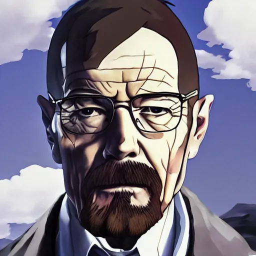 Image similar to Walter White by Makoto Shinkai