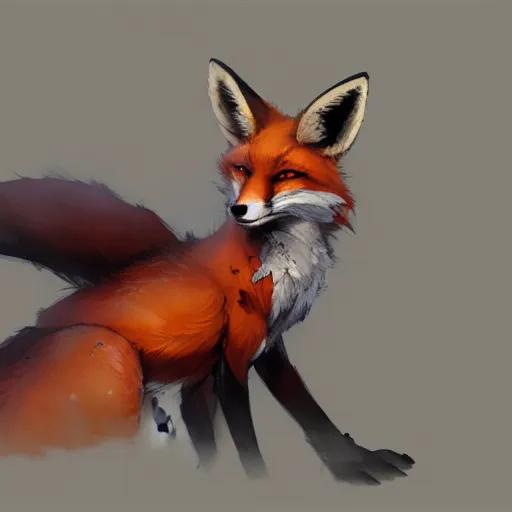 Prompt: concept art of a fox, highly detailed painting by dustin nguyen, akihiko yoshida, greg tocchini, greg rutkowski, cliff chiang, 4 k resolution, trending on artstation, 8 k