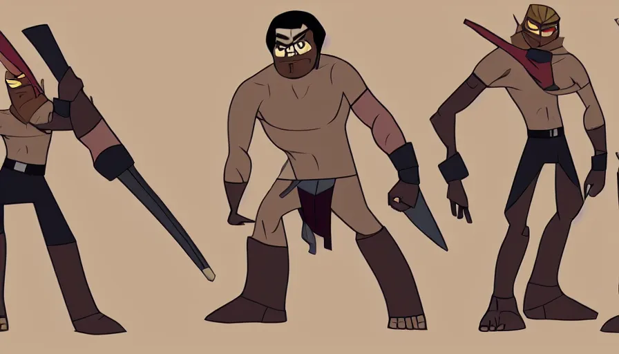 Image similar to spear from genndy tartakovsky's primal, art for genndy tartakovsky's primal tv animated series