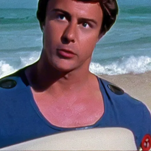 Image similar to a screen still of chris remo in an episode of baywatch