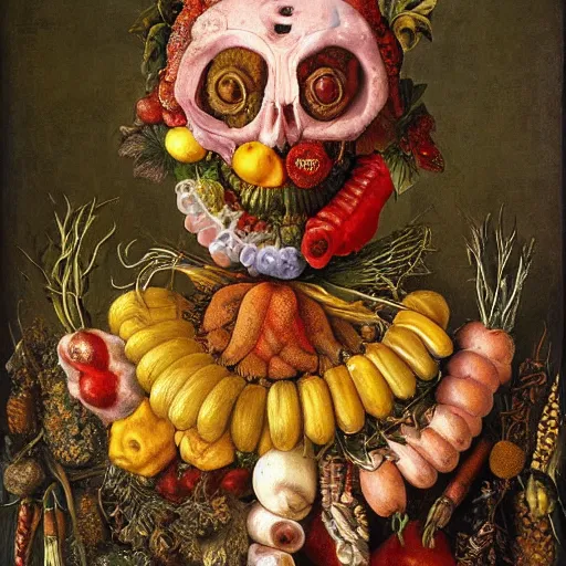 Prompt: a painting by giuseppe arcimboldo