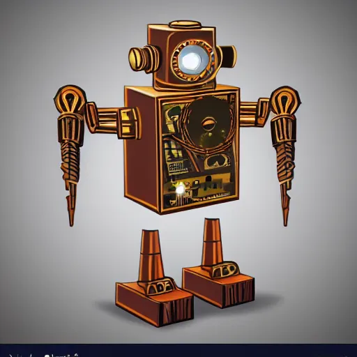 Image similar to art deco steampunk Robot