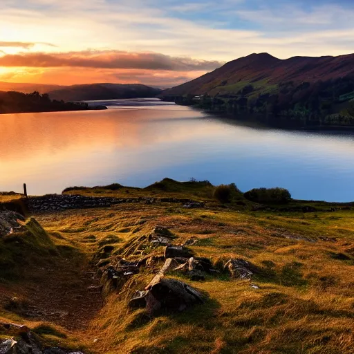 Image similar to sunset at the Lake District