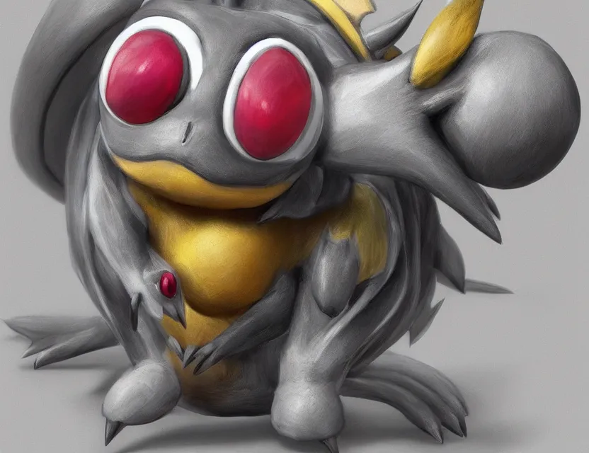 Prompt: a portrait of detailed photorealistic pokemon by tim burton. Trending on artstation. 8k