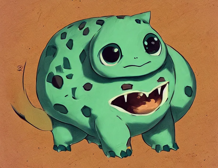 Image similar to always trust the bulba. gouache on wood by award - winning concept artist