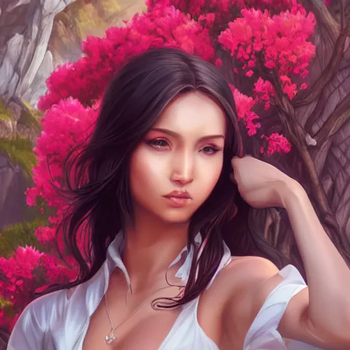 Image similar to a portrait of a character in a scenic environment by Artgerm